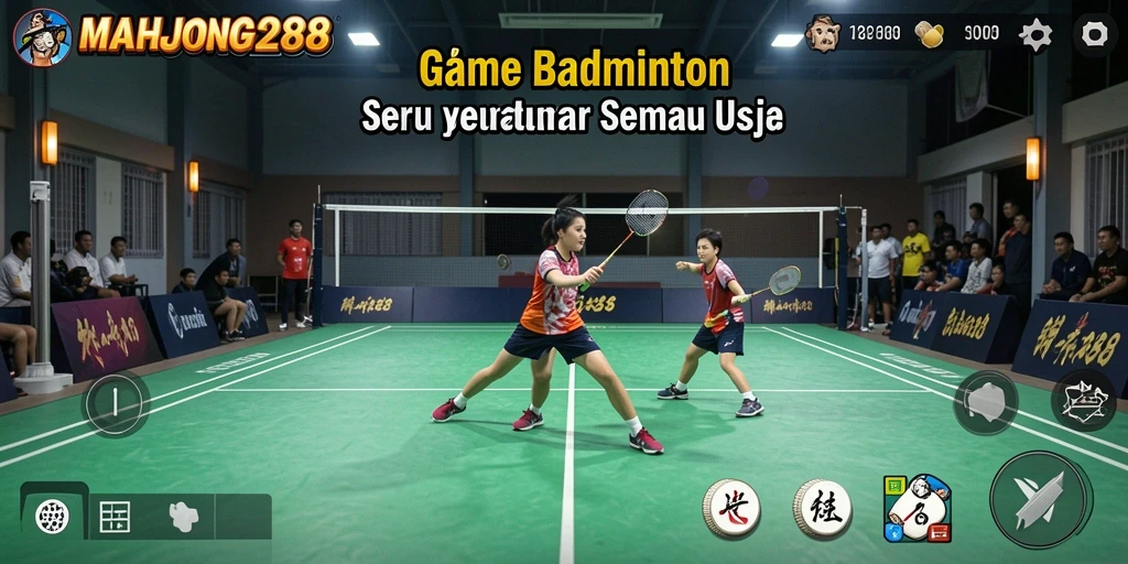 Antarmuka menarik dari MAHJONG288 saat bermain Badminton.