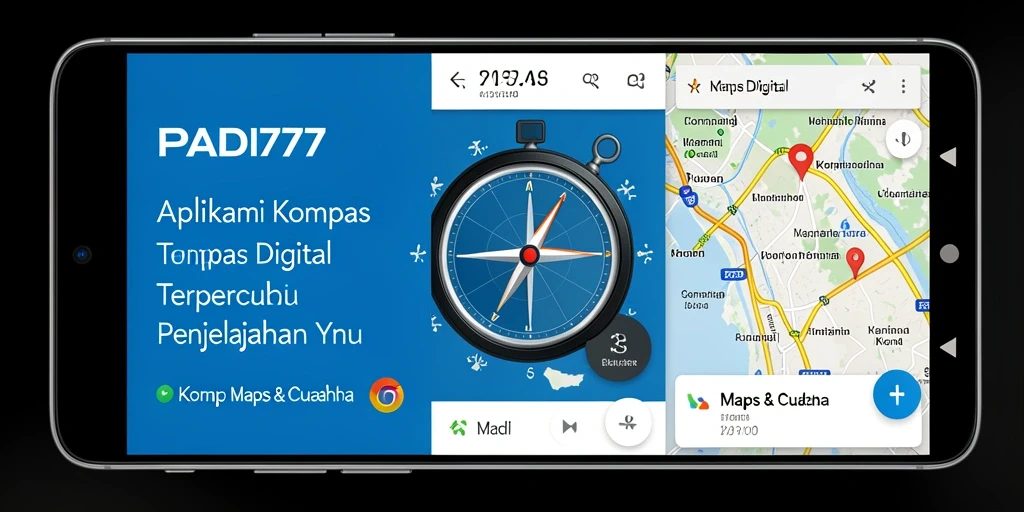 Tampilan antarmuka PADI777 menunjukkan kompas digital yang jelas dan informatif.