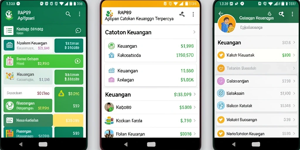 Tampilan antarmuka aplikasi Catatan Keuangan RAP89 yang rapi dan fungsional.