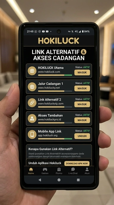 Tampilan link alternatif hokiluck