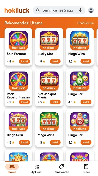 Tampilan katalog aplikasi hokiluck