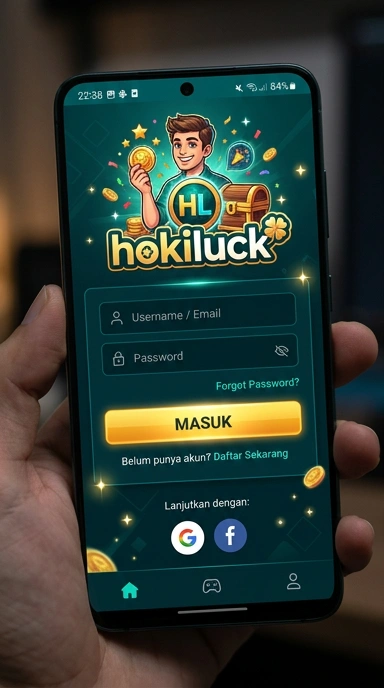 Tampilan halaman login hokiluck